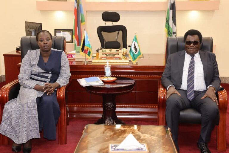 Hon. Mary Ayen and CES governor Augustino Jadalla Wani (photo by CESGPU)