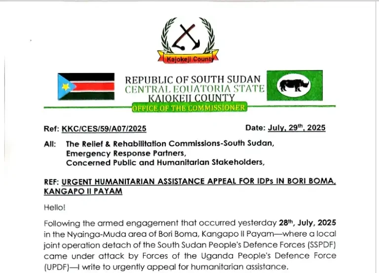 Kajo-Keji Relief Agencies Called to Act in Bori Boma Emergency