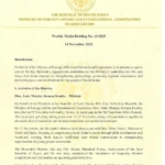 Weekly Media Briefing from Ministry of Foreign Affairs