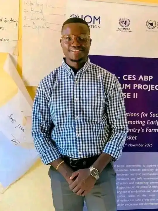 Mr Gaga Frank Justin is a youth leader from Yei River County.