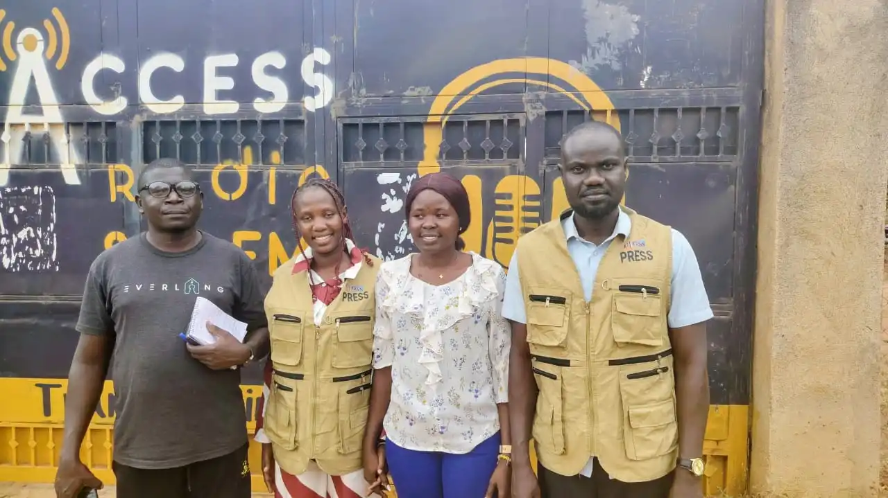UJoSS donates Press jackets to Access Radio Photo credit (Access Radio)