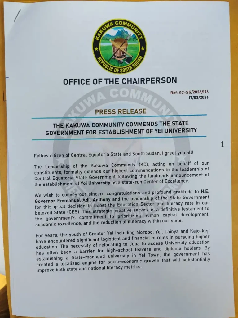 Youth Called to Seize Education Chance at Yei Universiy