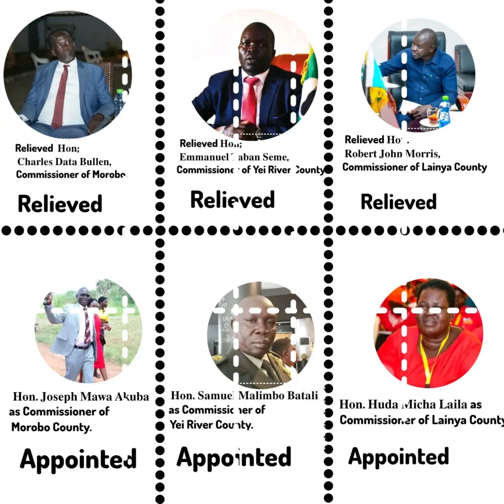 Yei, Lainya, Morobo Counties Leadership Reshuffle