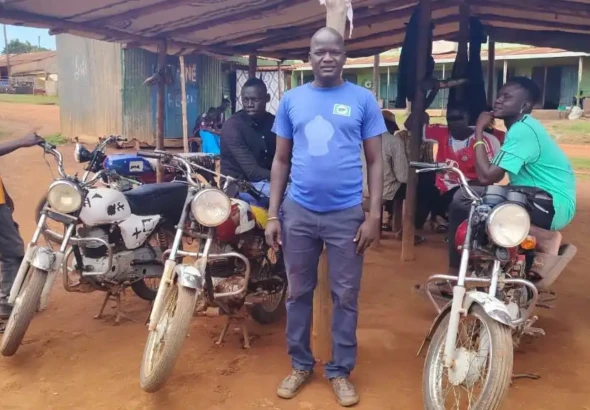 Boda-Boda-riders at the Gemtel Stage. PHOTO CREDIT: Emmanuel Malish / Access Radio