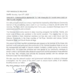 Condolence message from the Kakwa Community