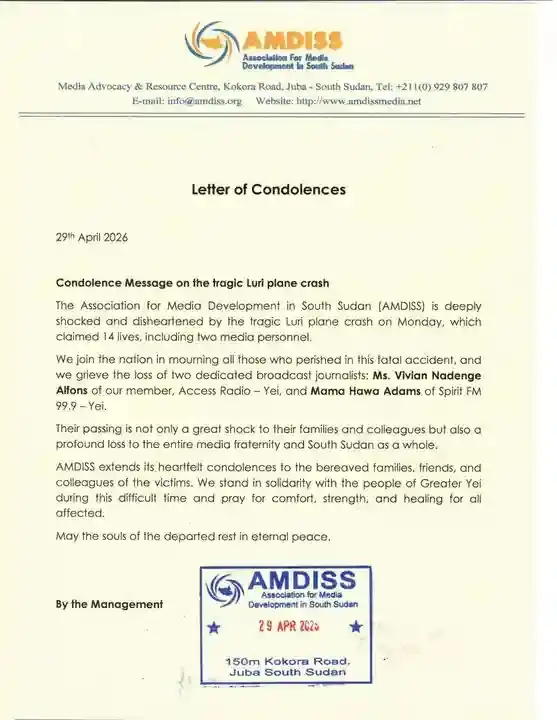 AMDISS-Condolence Message