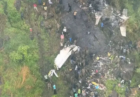 The scene of the Plan crash in Luri Village, Juba County