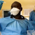 Medical workers on duty at Yei civil hospital