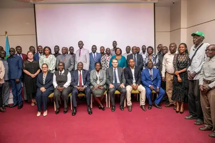 Senior government and development partner officials in a group photo after the the lunch. PHOTO CREDITS: Ministry of Agriculture and Food Security-Media and Communications Unit