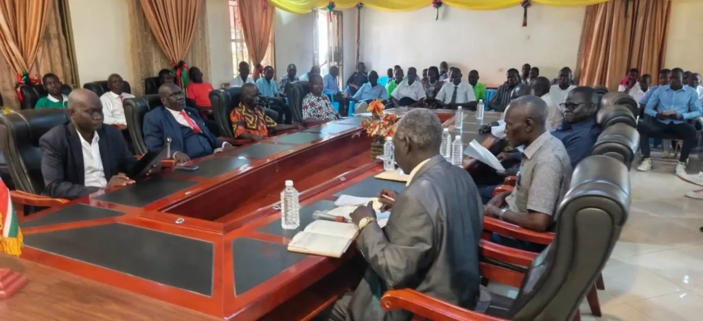 Yei education stakeholders during the release of the results at the county head quarters. (File Photo)