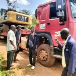 Construction equipment deployed at Supiri Bridge. Phtoto Credit: Morobo County Press Unit