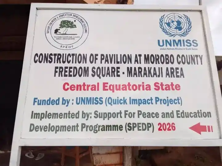 A sign post of the New Project Launched in Morobo. Photo credit: Press Unit Morobo County