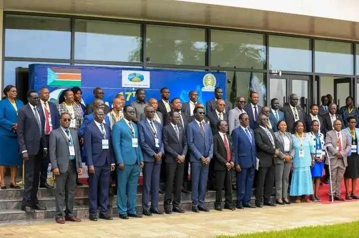 Senior Regional officials pose for a group photo after the meeting. Source: Radio Miraya