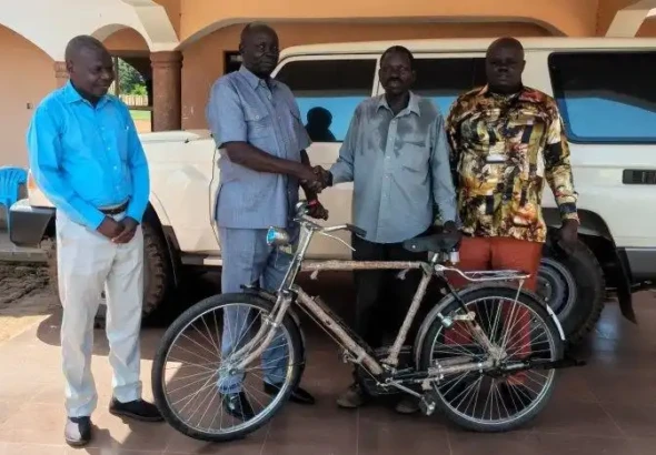 Bicycle Handover Eases Mobility for Hearing Impaired Man in Yei