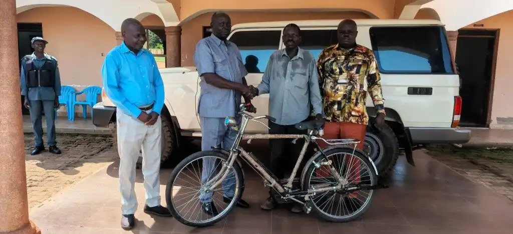 Bicycle Handover Eases Mobility for Hearing Impaired Man in Yei