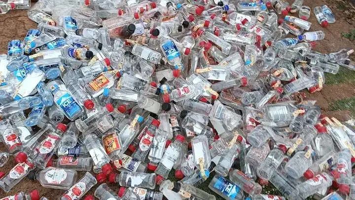 Some bottles of alcoholic spirits sized by security operatives in Yei town. (Photo Credit: James Innocent