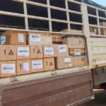 Medical Consignment offloaded at Yei County Director. Photo Credit: Yei County Press Unit