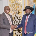 President Kiir (Right) and Governor Adil (Left). Photo Credit: Press Unit-Office of the President