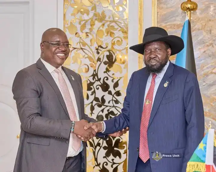 President Kiir (Right) and Governor Adil (Left). Photo Credit: Press Unit-Office of the President