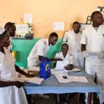 Health officials at Yei hospital. File Photo: Getty Images