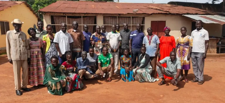 Traditional chiefs pose for a group photo. Photo credit: James Innocent