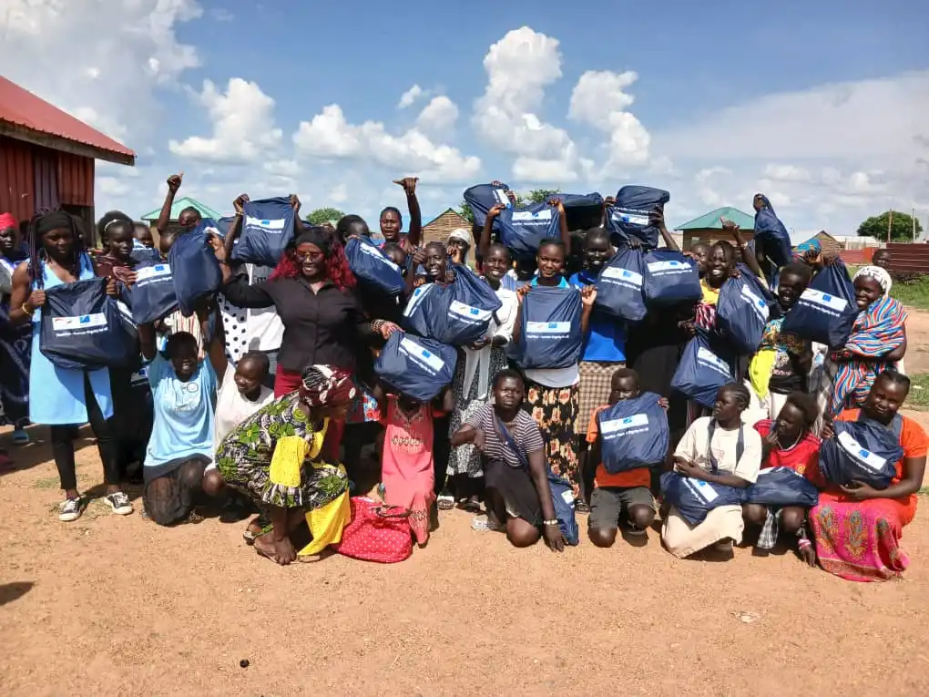 Girls and young mothers receive dignity kits in Goroyo residential Area in Juba