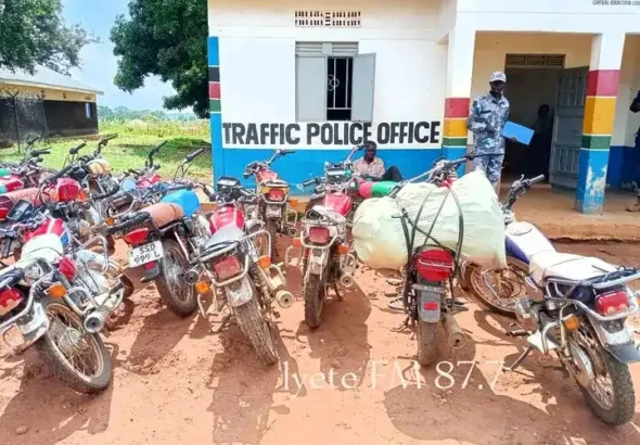 Impounded Motorcycles in Morobo Traffic Police office. Photo Credit: Iyete FM