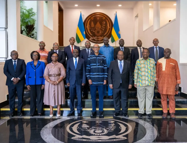 Members of the EAC Constitutional Experts pose for a photo after meeting Rwanda's President Paul Kagame |Photo| EAC