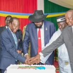 President Salva Kiir (Center) and his Deputies Hussein, Wani Igga and Taban Deng Ghai. Photo Credit: Press Unit, Office of the President.