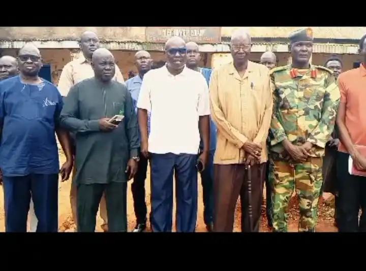 Yei Security Committee pose for a group photo after the launch of the investigations. Photo Credit: Awule Ezio Brown