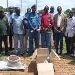 Yei River County Authorities speaking to the media before destroying the seized marjuana
