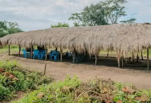 A temporary Class Room at Ombasci Primary school in Morobo County