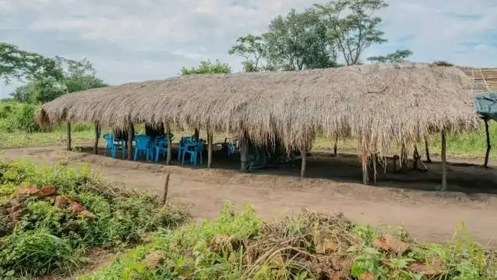 A temporary Class Room at Ombasci Primary school in Morobo County