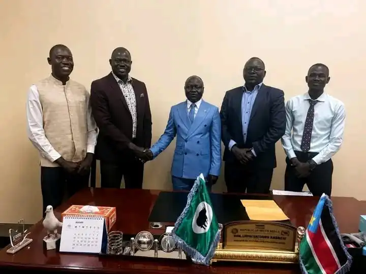 Angebi Community Leaders Met State Education Minister in Juba on Friday. Photo Credit-Handout