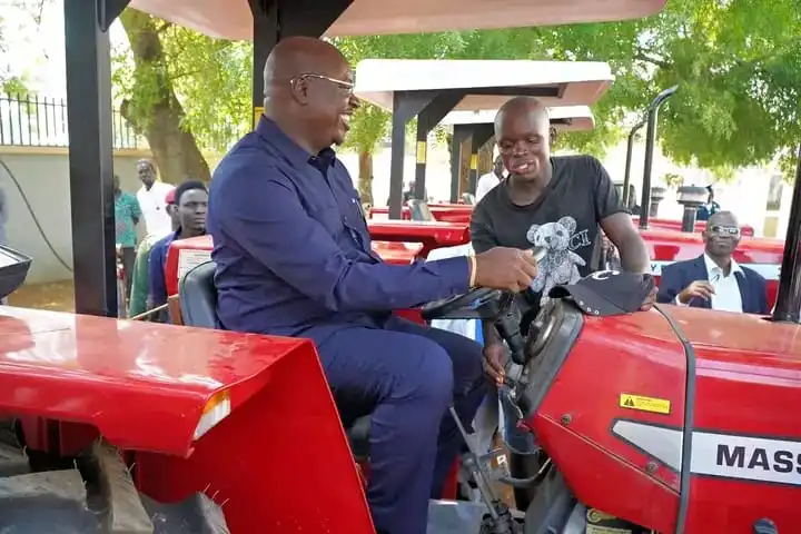 Governor Adil during the luanch of the donated Tractors in July 2023-File Photo-Access Radio