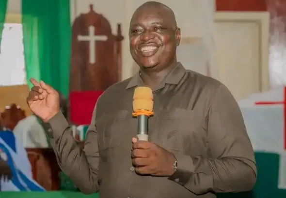 Governor Emmanuel Adil Anthony Addressed Worshipers at the ECSS Diocese of Yei on Sunday-Photo Credit-Press Unit-Office of the Governor
