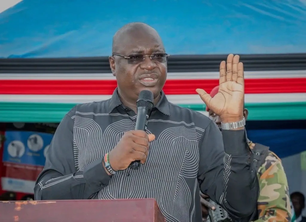 Governor Emmanuel Adil Anthony Addressing a rally in Morobo County