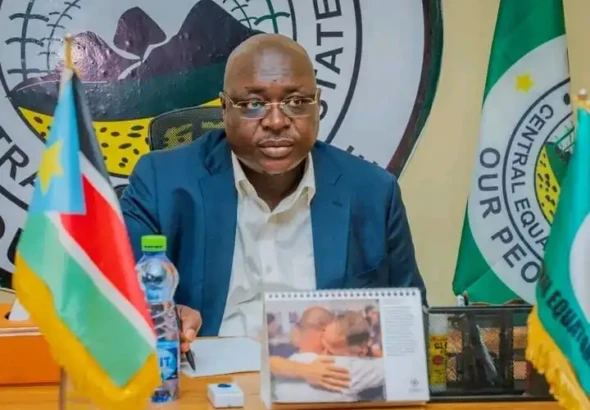 Governor Emmanuel Adil Anthony chaired a security meeting in Lainya County on Friday. Photo Credit-Press Unit, Office of the Governor-CES