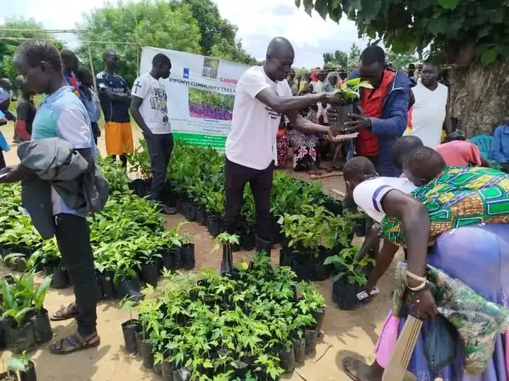 OFAO distributes Tree Seedlings to Farmers in Yei. Photo Credit-OFAO