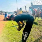 Singer Franko Lokunyumi clashing around the County headquaters