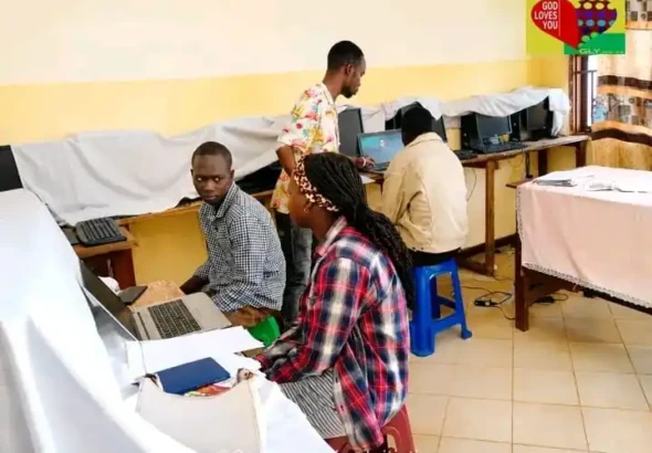 New ICT Students attending computer training in Yei. Photo Credit: God Loves Youth Initiative-South Sudan