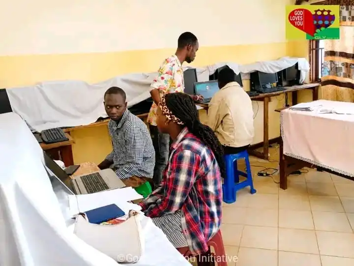New ICT Students attending computer training in Yei. Photo Credit: God Loves Youth Initiative-South Sudan