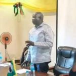 Yei commisisoner Speaks during the meeting-Photo Credit James Innocent