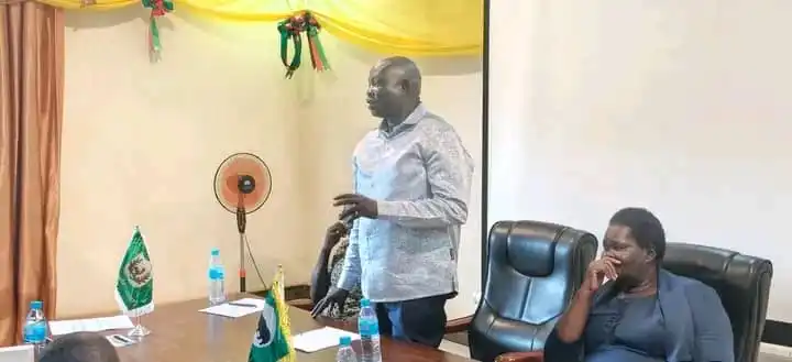 Yei commisisoner Speaks during the meeting-Photo Credit James Innocent