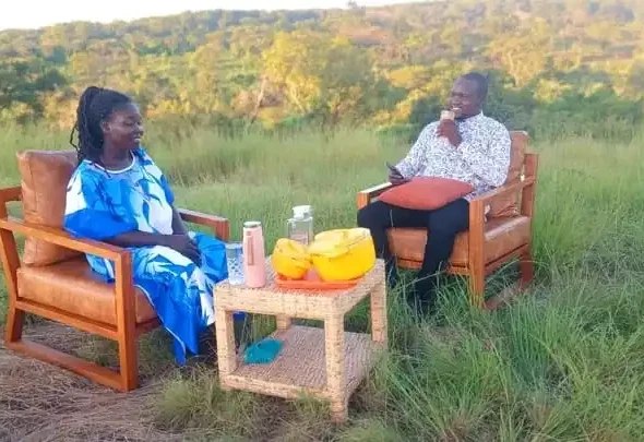 Christopher Taharir and his Wife inside Lantoto Game Park. Photo Credit-Christopher Taharir