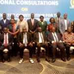 Constirutional Experts from the region joined together with officials from South Sudan at the East African Community in a group photo during the launch of the consultation