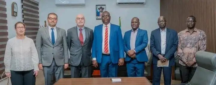 Governor Adil Center (R) and Turkey Ambassador (L) in a group photo at the State Secretariat