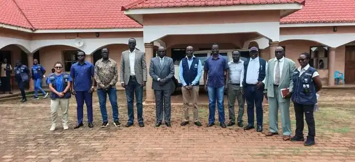 Health and local officials pose for a group photo in Yei. Photo Credit-James Innocent