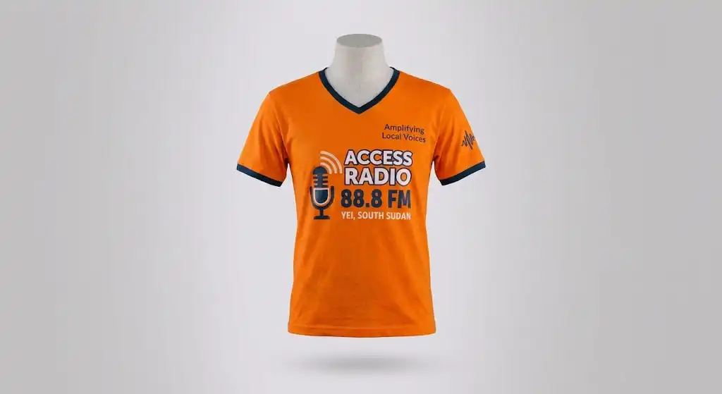 Access Radio 88.8 FM Yei V Neck Tshirt Front Access Radio 88.8 FM Yei V Neck Tshirt Front