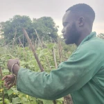 Amos at his garden in Juba. Photo Credi-The Borderline-News Channel